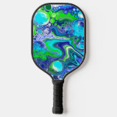 Raquette De Pickleball Effet de peinture de marbre vert bleu et citron ve (Verso)