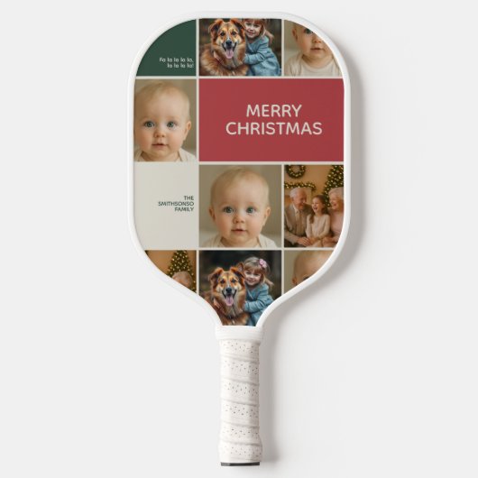 Raquette De Pickleball elegance merry bright joy Christmas (Recto)
