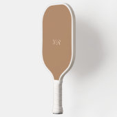 Raquette De Pickleball Élégant Beige Script chic Monogram Preppy (Gauche)