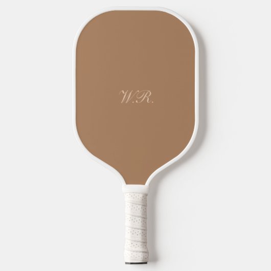 Raquette De Pickleball Élégant Beige Script chic Monogram Preppy (Recto)