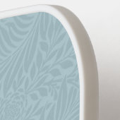 Raquette De Pickleball Élégant bleu clair Floral Monogramme botanique (Détail gauche)