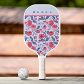 Raquette De Pickleball Élégant Botanique Rose & Purple Floral Personnalis