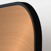 Raquette De Pickleball Élégant bronze métal Monogramme Nom Mens (Détail gauche)