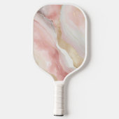 Raquette De Pickleball Élégant Chic Blush Pink Monogramme (Verso)