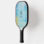 Raquette De Pickleball Élégant Classic Monogramme Blue Prism Verre person (Gauche)