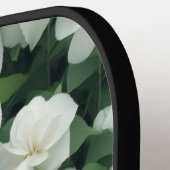 Raquette De Pickleball Elégant classique vert botanique blanc fleuri (Détail gauche)