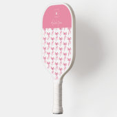 Raquette De Pickleball Élégant coquette rose monogramme de cou (Gauche)