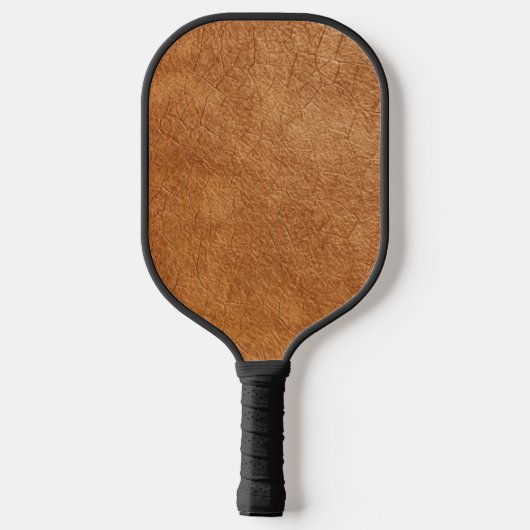 Raquette De Pickleball Elégant Faux Brown Cuir Texture Personnalisée (Verso)