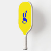 Raquette De Pickleball Élégant Gras Monogramme initial Canari Jaune (Gauche)