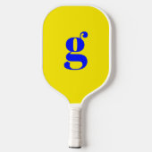 Raquette De Pickleball Élégant Gras Monogramme initial Canari Jaune (Verso)