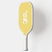 Raquette De Pickleball Élégant Gras Monogramme initial Macaron Jaune (Gauche)