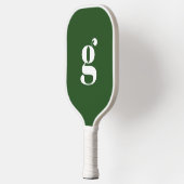 Raquette De Pickleball Élégant Gras Monogramme initial Pine Vert (Gauche)