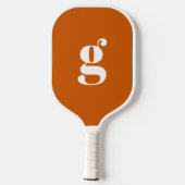 Raquette De Pickleball Élégant Gras Monogrammé Initiale Brûlé Orange (Verso)