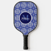 Raquette De Pickleball Élégant gris-gris gris gris initial monogrammé (Recto)