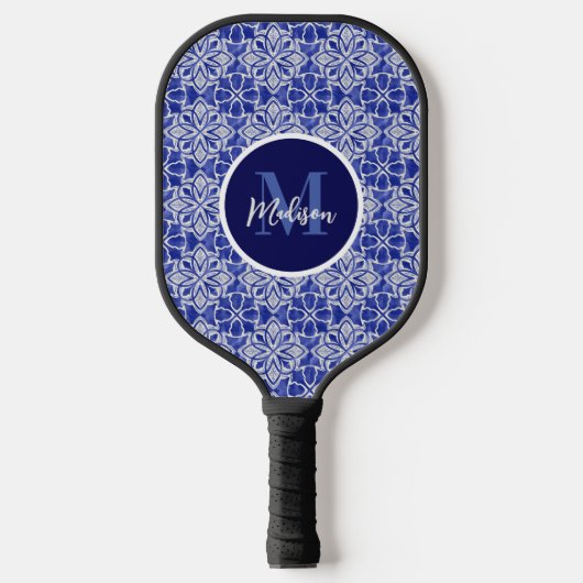 Raquette De Pickleball Élégant gris-gris gris gris initial monogrammé (Recto)