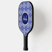 Raquette De Pickleball Élégant gris-gris gris gris initial monogrammé (Gauche)