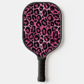 Raquette De Pickleball Élégant Léopard de Glam Rose Chaud Personnalisé (Verso)