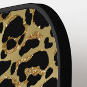 Raquette De Pickleball Élégant léopard doré Personnalisé (Détail gauche)