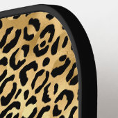 Raquette De Pickleball Élégant léopard doré Personnalisé (Détail gauche)