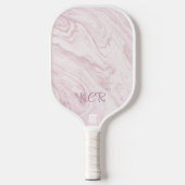 Raquette De Pickleball Élégant marbre rose Lavande Personnalisé Initiale (Recto)