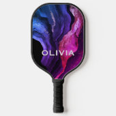Raquette De Pickleball Elégant marbre rose violet art faux parties scinti (Recto)