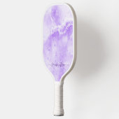 Raquette De Pickleball Élégant marbre violet Nom du lecteur monographique (Gauche)