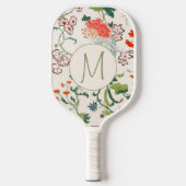 Raquette De Pickleball Élégant modèle floral Monogramme (Recto)