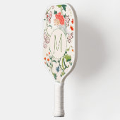 Raquette De Pickleball Élégant modèle floral Monogramme (Gauche)