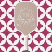 Raquette De Pickleball Elegant Monogram Initial Custom Classic