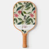 Raquette De Pickleball Élégant monogramme aquarelle Floral (Recto)