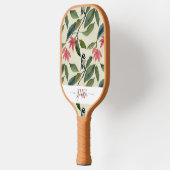 Raquette De Pickleball Élégant monogramme aquarelle Floral (Gauche)