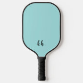 Raquette De Pickleball Élégant Monogramme Bleu Fille Initiales (Recto)