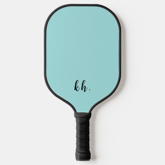 Raquette De Pickleball Élégant Monogramme Bleu Fille Initiales (Recto)
