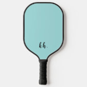 Raquette De Pickleball Élégant Monogramme Bleu Fille Initiales (Verso)