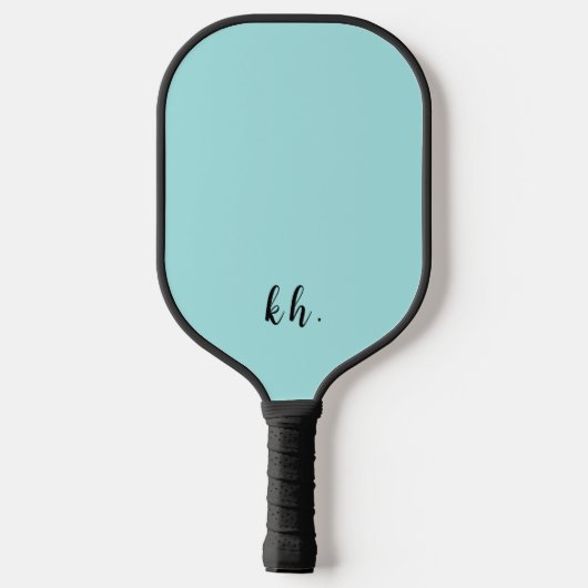 Raquette De Pickleball Élégant Monogramme Bleu Fille Initiales (Verso)