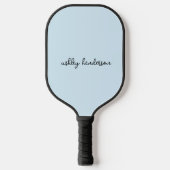 Raquette De Pickleball Élégant Monogramme bleu Nom complet (Recto)