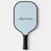Raquette De Pickleball Élégant Monogramme bleu Nom complet (Verso)