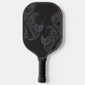 Raquette De Pickleball Élégant Monogramme de marguerite en or noir (Verso)
