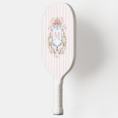 Raquette De Pickleball Élégant monogramme floral (Gauche)