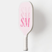 Raquette De Pickleball Élégant Monogramme initial rose moderne (Gauche)
