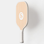 Raquette De Pickleball Élégant Monogramme rayé Bleu Paddle Pickleball (Gauche)
