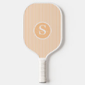 Raquette De Pickleball Élégant Monogramme rayé Bleu Paddle Pickleball (Recto)