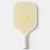 Raquette De Pickleball Élégant Monogramme rayé Bleu Paddle Pickleball (Recto)