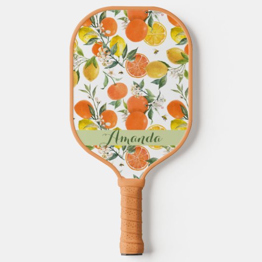 Raquette De Pickleball Élégant Motif Citrus (Recto)