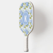 Raquette De Pickleball Élégant Motif de fleurs d'hydragea bleu (Gauche)