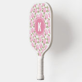 Raquette De Pickleball Élégant Motif de fleurs d'hydragea rose (Gauche)