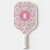 Raquette De Pickleball Élégant Motif de fleurs d'hydragea rose (Recto)