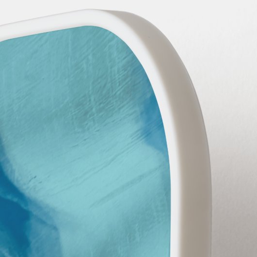 Raquette De Pickleball Elégant Motif personnalisé Wavy Blue (Détail gauche)