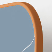 Raquette De Pickleball Élégant Nom Moderne de Style Script Bleu Poussiére (Détail gauche)