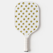 Raquette De Pickleball Élégant or étoiles motif blanc (Verso)